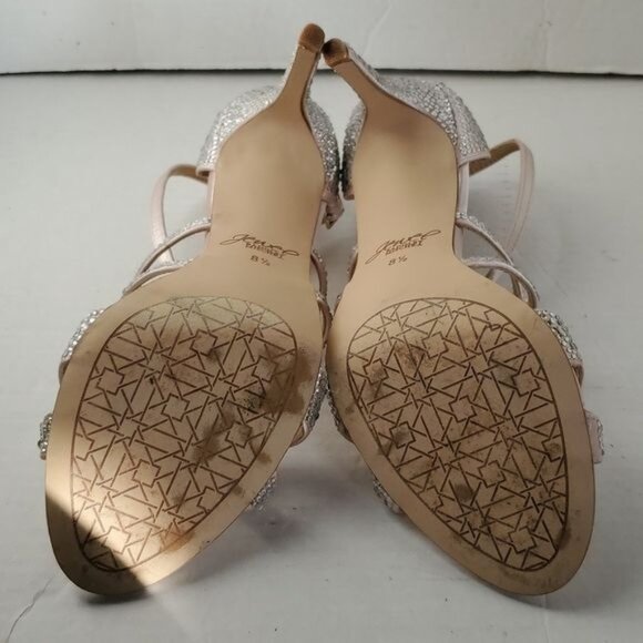 Jewel Badgley Mischka Gweny Heels Stilettos Strappy Sandals Womens Womans 8.5 - Picture 9 of 14